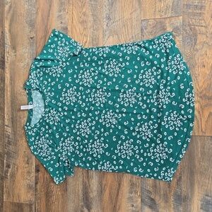 Women's Tickled Teal Floral Short Sleeve Top
